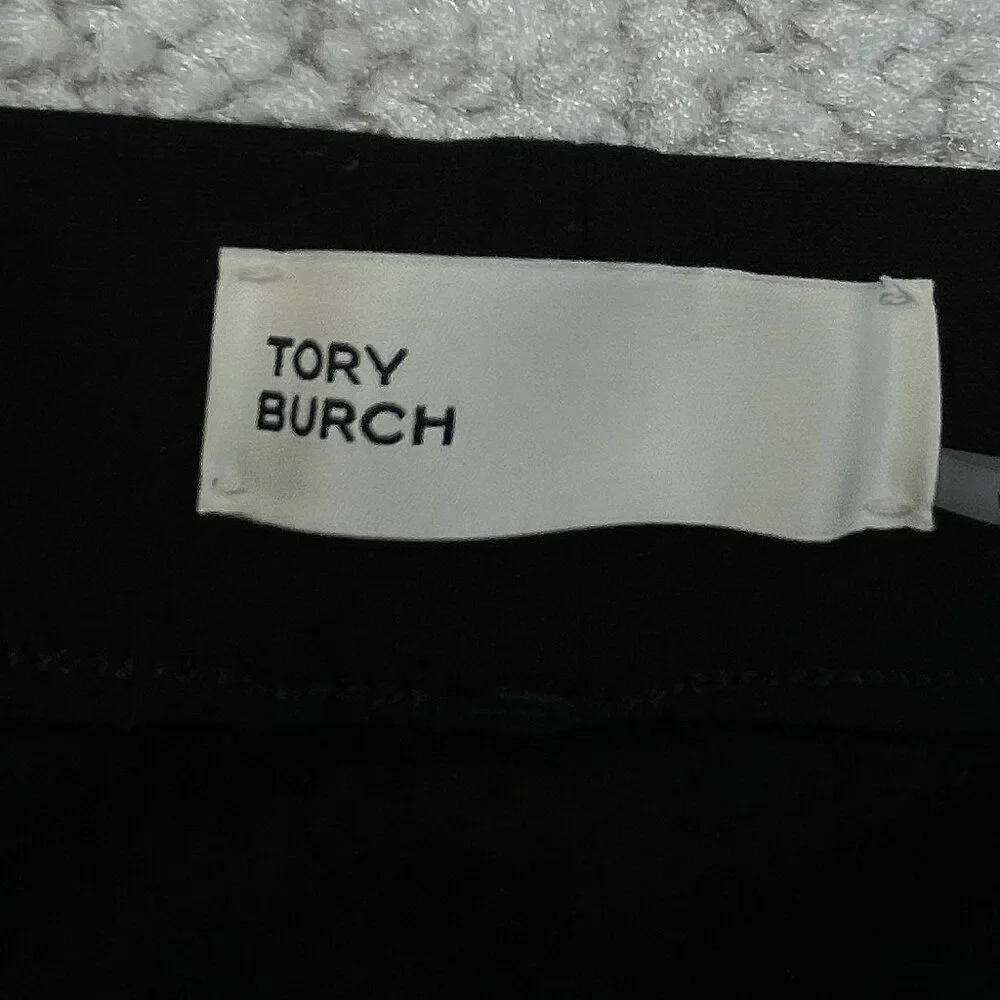 Tory Burch Stacey Ponte Crop Pants Black Womens Large